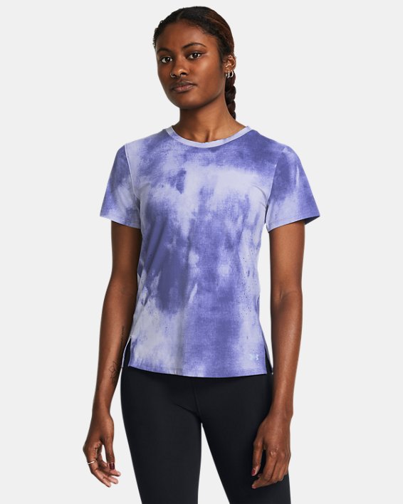 Camiseta de manga corta con estampado UA Launch Elite para mujer, Purple, pdpMainDesktop image number 0